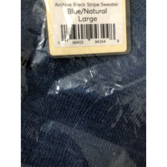 Marine Layer Archive Breck Sweater Stripe Colorblock Pullover Blue Natural NWT L - Picture 7 of 9